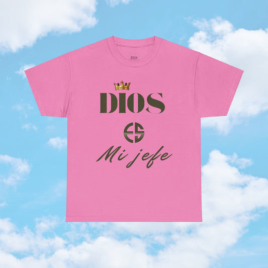 Camiseta Inspiradora – Dios Es Mi Jefe | Cómoda y Versátil